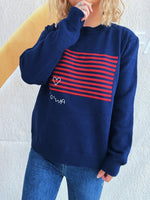 Striped Round Neck Long Sleeve Sweater