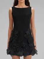 Flower Round Neck Sleeveless Dress