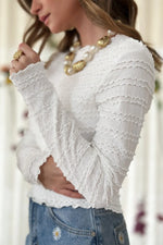 Long Sleeve Jacquard Slim Top