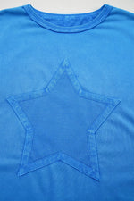 Mineral Wash Star Mesh Patchwork Oversize Tee