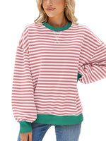 Striped Crew Neck Long Sleeve Sweatshirt