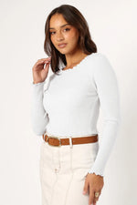 Lettuce Edge Round Neck Long Sleeve T-Shirt