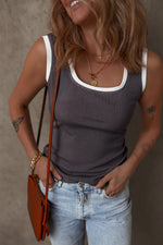 Square Neck Wide Strap Tank