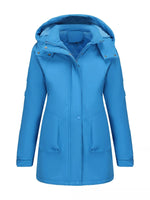 Full Size Hooded Mid-Length Windproof Outerwear Plus Size