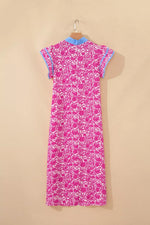 Floral Print Ruffle Cap Sleeve Dress