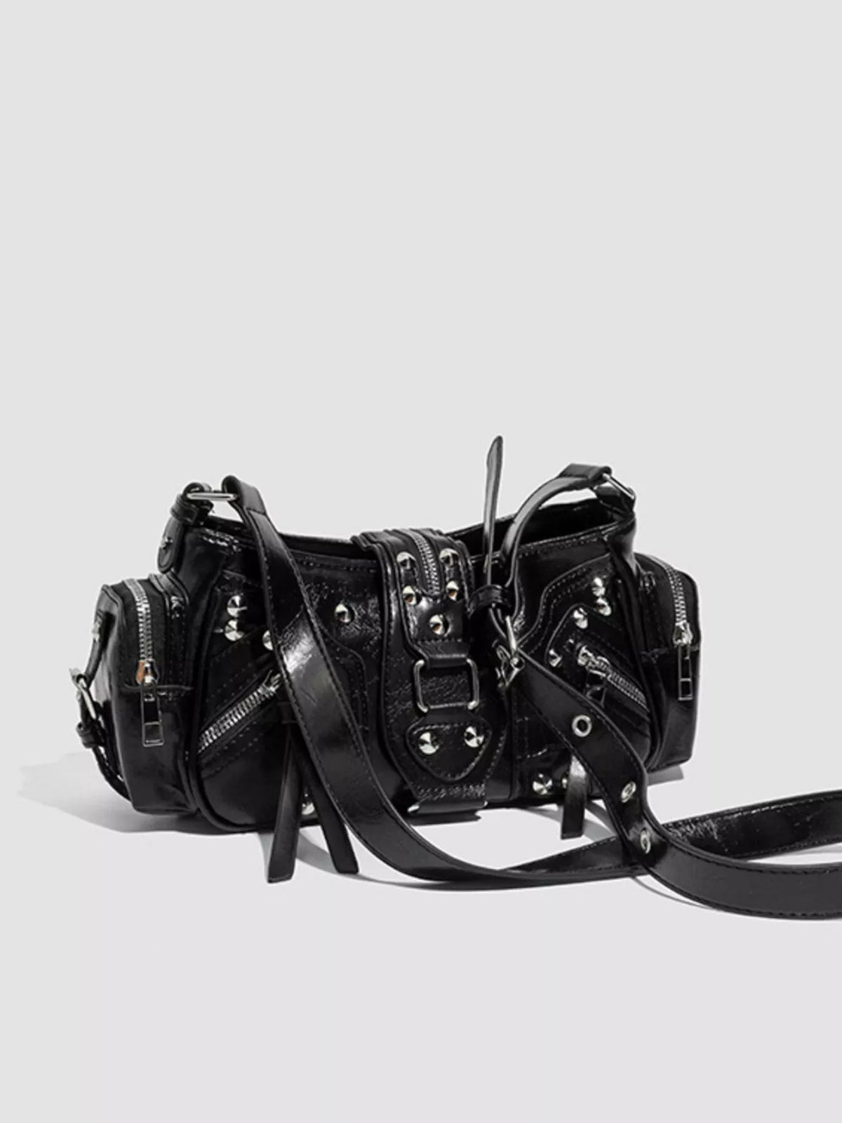 Rivet Embellished Shoulder Bag