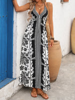 Printed Halter Neck Maxi Dress