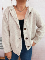 Cozy Button-Up Hooded Cardigan