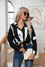Button Down Printed Long Sleeve Shirt