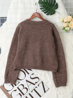 Button-Up Ribbed Hem Cardigan with Chest Pocket