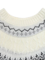 Fair Isle Pattern Round Neck Sweater