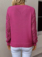 Openwork V-Neck Long Sleeve Sweater
