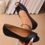 Peep Toe Flats Sandals