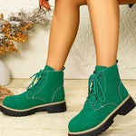 Round Toe Lace Up Boots