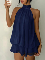 Halter Neck Layered Mini Dress