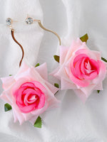 Alloy Rose Dangle Earrings