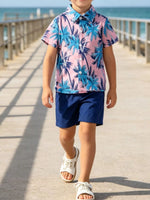 Children's Tropical Print Shirt and Shorts Set