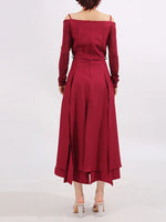 Slit Spaghetti Strap Long Sleeve Dress