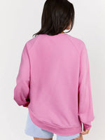 Lace Patched Raglan Sleeve Loose Fit Sweatshirt
