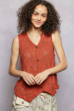 POL Button Down V-Neck Sweater Vest