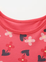 Children's Floral Print Ruffle Sleeve Casual Dress