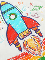 Children's Rocket Rainbow Graphic Short Sleeve T-Shirt