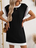 Round Neck Short Sleeve Mini Dress