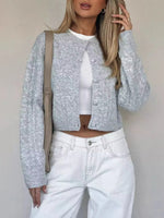 Cable Knit Button-Up Cardigan