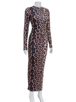 Leopard Print Bodycon Midi Dress