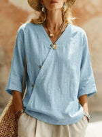 Surplice 3/4 Sleeve Blouse