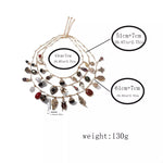 3-Piece 18K Gold-Plated Resin Gemstone Necklace