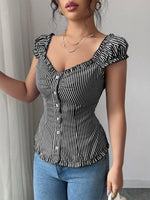 Striped Cap Sleeve Shirt