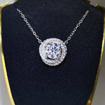 2 Carat 925 Sterling Silver Moissanite Pendant Necklace