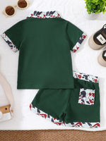 Children's Button Detail Polo Shirt & Shorts Set