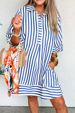 Striped Button Front Dress