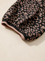 Leopard Print Bubble Sleeve Shift Mini Dress