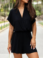 Surplice Short Sleeve Romper