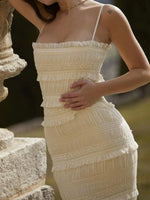 Frill Tiered Textured Maxi Cami Dress