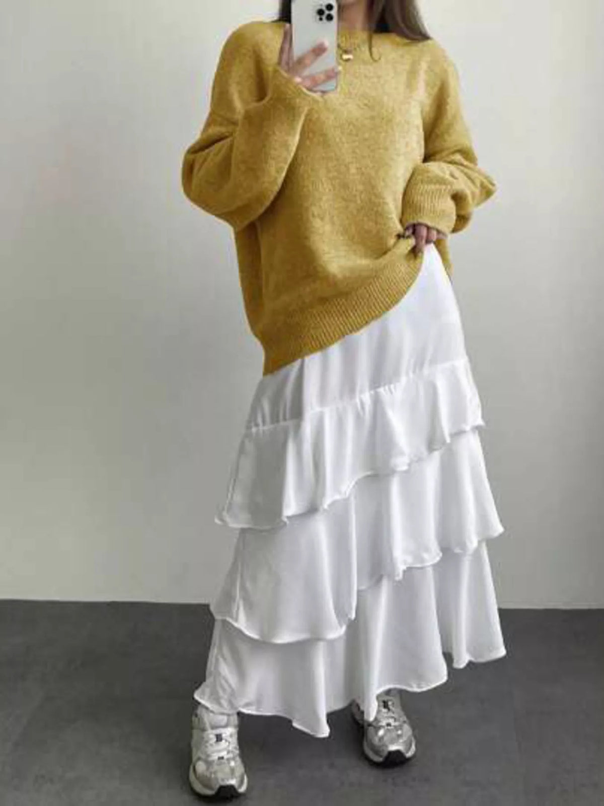 Full Size Cozy Knit Round Neck Oversized Sweater Plus Size