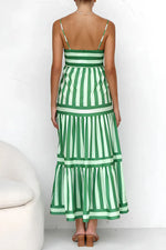 Striped Tiered Maxi Cami Dress