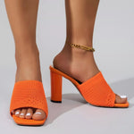 Open Toe Block Heels Sandals