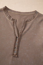 Button Detail Long Sleeve Top