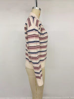 Striped Polo Collar Sweater