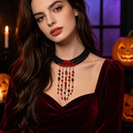 Gothic Multi-Layered Beaded Necklace
