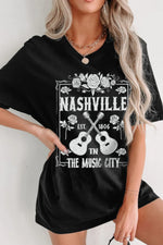 Graphic Round Neck Short Sleeve Oversized T-Shirt