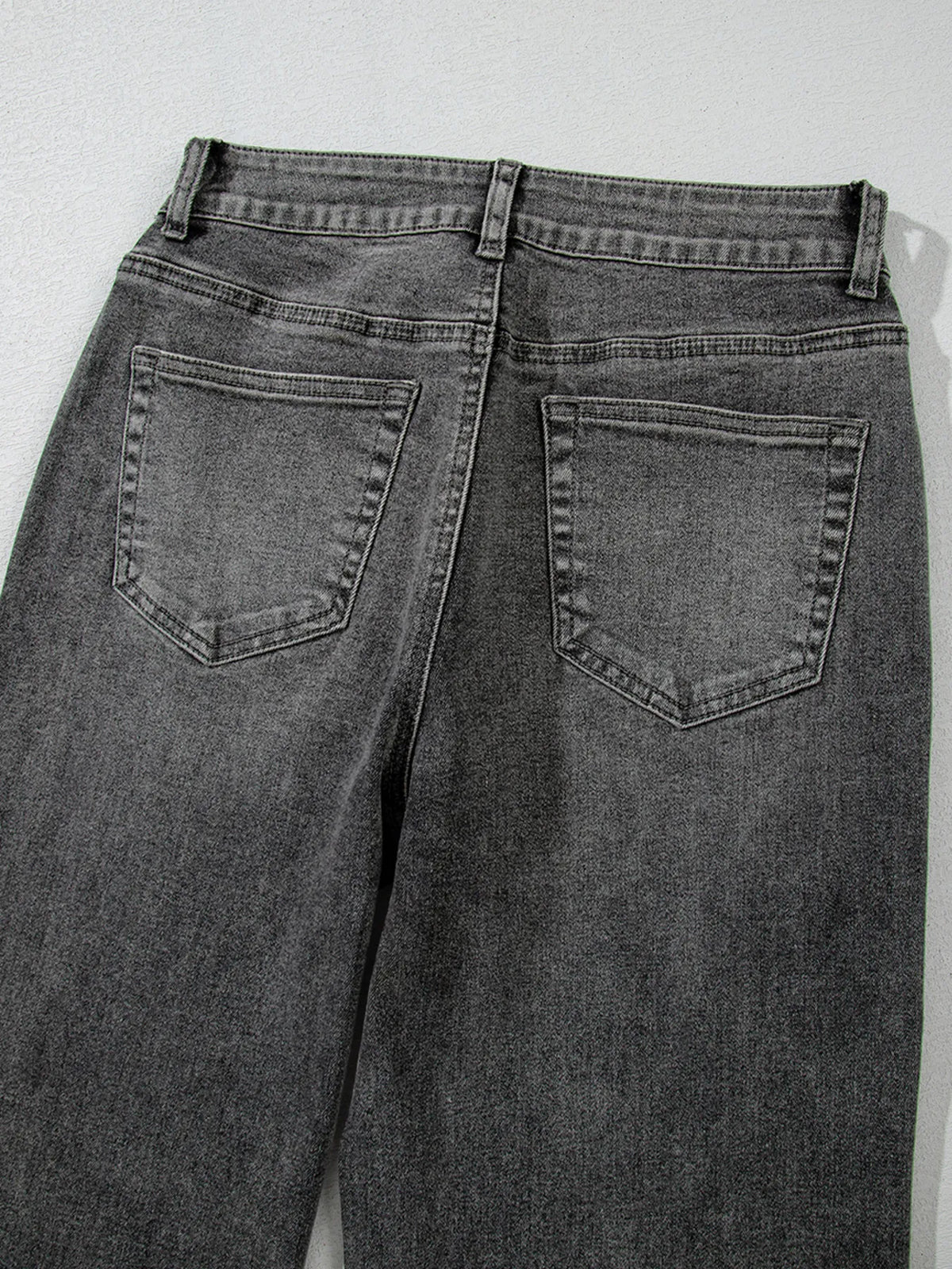 Raw Hem Unique Cuffs Straight High Rise Loose Jeans