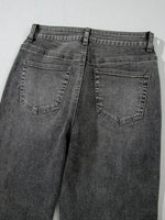Raw Hem Unique Cuffs Straight High Rise Loose Jeans