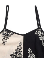 Color Block Floral Print Cami Dress
