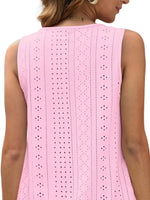 Eyelet Scoop Neck Tank
