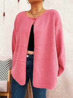 One Button Front Drop Shoulder Cardigan